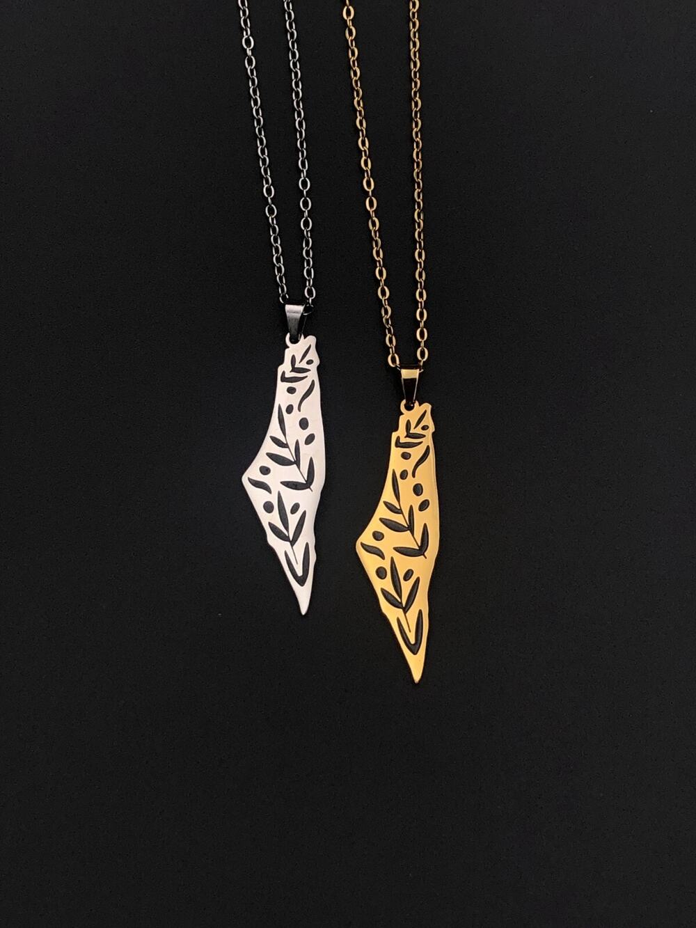 "فلسطين" Palestine Necklace Chain Pendant- Gold #10